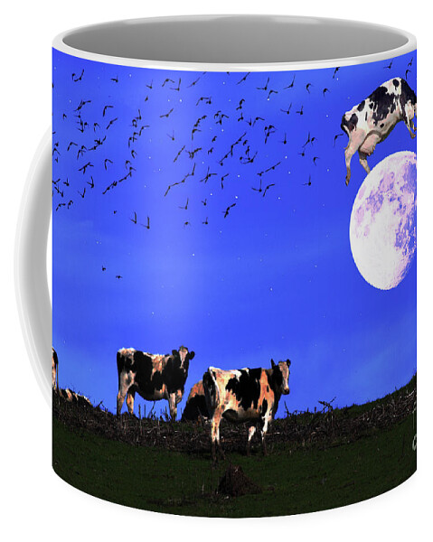 Wingsdomain Coffee Mug featuring the photograph The Cow Jumped Over The Moon by Wingsdomain Art and Photography