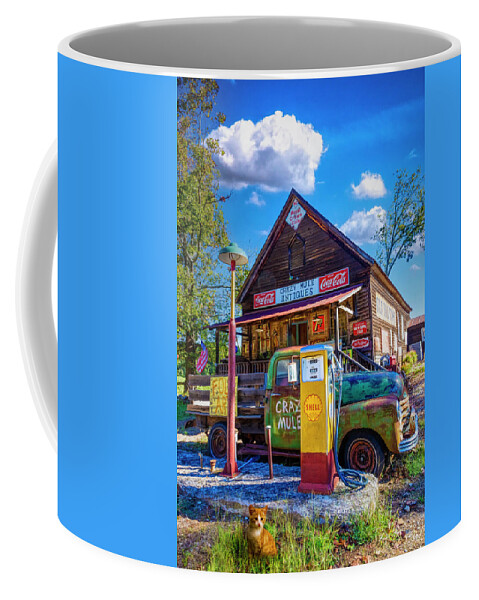1947 Coffee Mug featuring the photograph The Crazy Mule Antiques II by Debra and Dave Vanderlaan