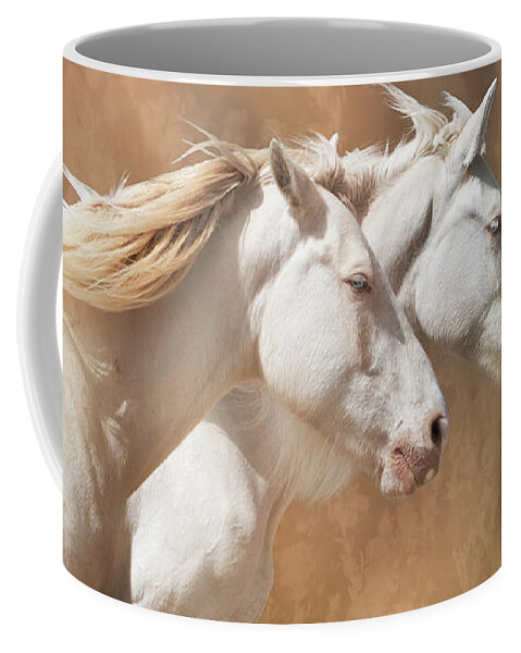 Horses Coffee Mug featuring the photograph The Cremellos by Mary Hone