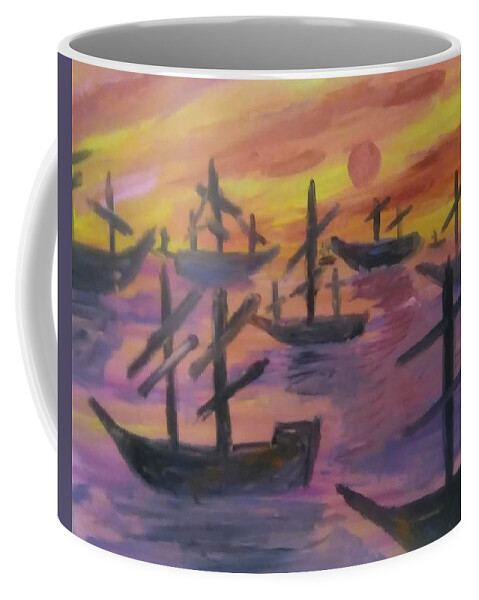 Nature Coffee Mug featuring the painting The Crossing by Andrew Blitman