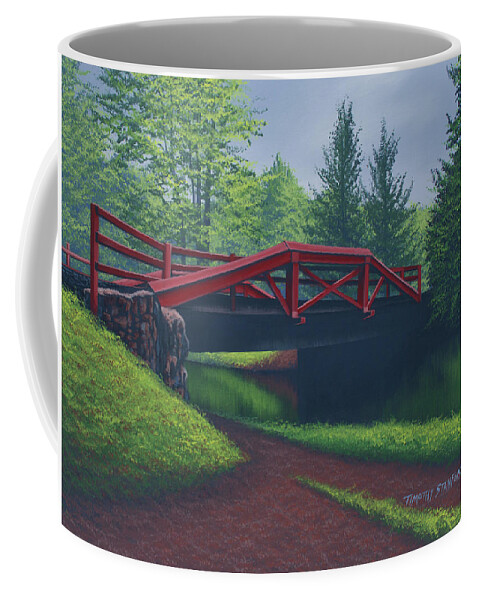 Landscape Coffee Mug featuring the painting The Crossing by Timothy Stanford