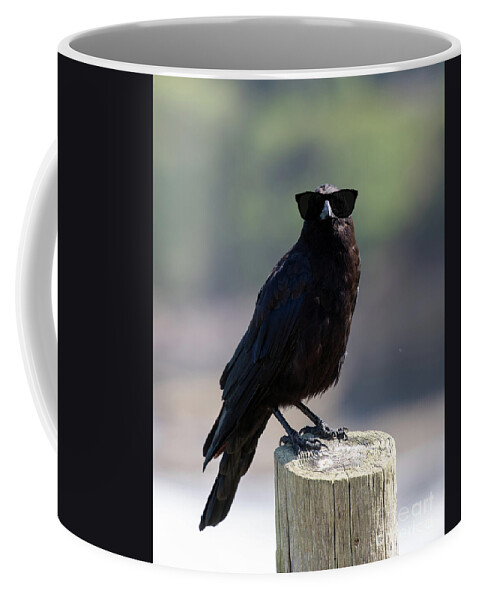 Crow Coffee Mug featuring the digital art The Crow by Jim Hatch