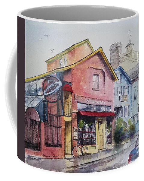 Burlington Coffee Mug featuring the painting The Daily Planet by Amanda Amend