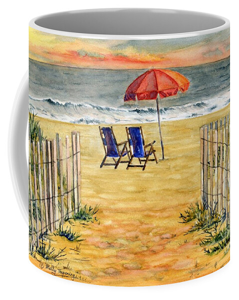 Ocean Coffee Mug featuring the painting The Day Awaits by Melly Terpening