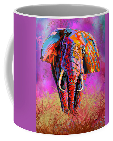 Elephant Coffee Mug featuring the digital art The Elephant Dance by Mark Ross