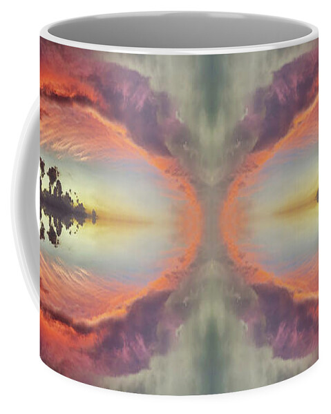 Eyes Coffee Mug featuring the photograph The Eyes of God - mirrored cloudscape abstract by Peter Herman