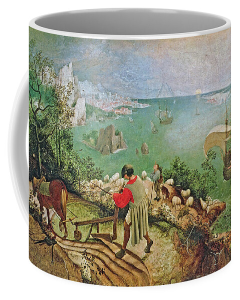 Landscape Coffee Mug featuring the painting The Fall of Icarus by Long Shot