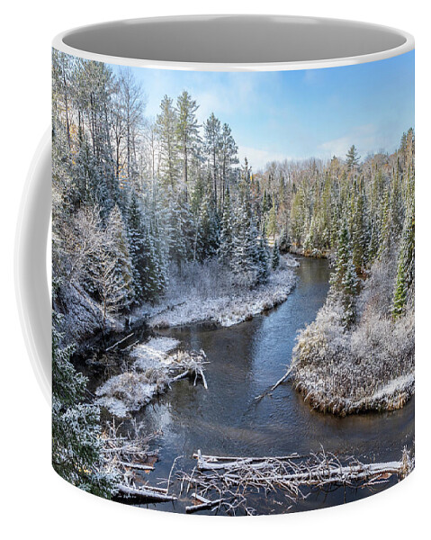 River Coffee Mug featuring the photograph The First Dusting of Snow by Robert Carter