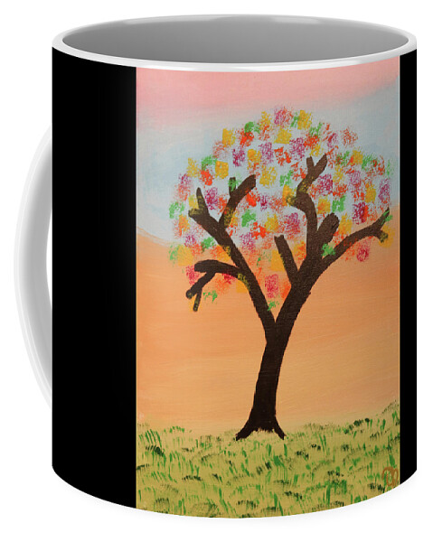 Tree Coffee Mug featuring the painting The First Sign of Fall by Deborah Boyd