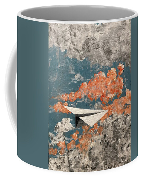 Skyscape Coffee Mug featuring the painting The Flight of the Whimsy by Bethany Beeler