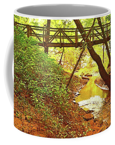 Footbridge Coffee Mug featuring the photograph The Footbridge in the Woods by Stacie Siemsen
