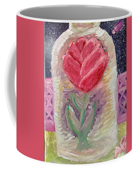 Rose Coffee Mug featuring the painting The Forever Rose by Andrew Blitman