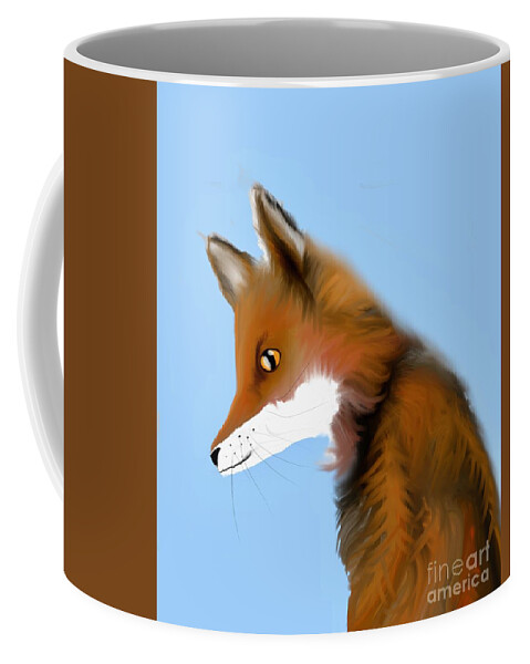 Fox Coffee Mug featuring the digital art The fox by Elaine Rose Hayward