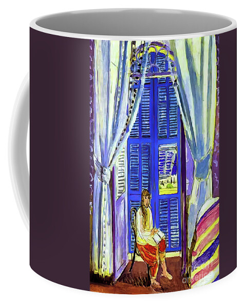 French Window Coffee Mug featuring the painting The French Window at Nice by Henri Matisse 1919 by Henri Matisse
