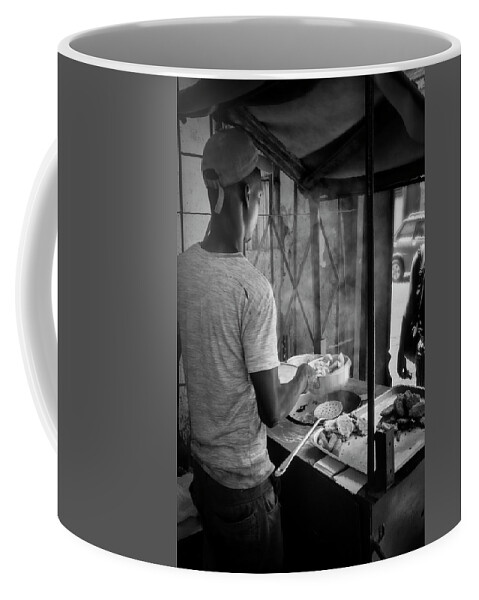 Fritter Coffee Mug featuring the photograph The fritter man by Micah Offman