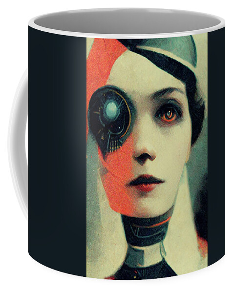 Cyborg Coffee Mug featuring the digital art The Future by Nickleen Mosher