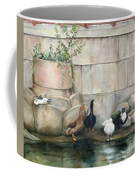 Gathering Coffee Mug featuring the painting The Gathering by Marlene Book