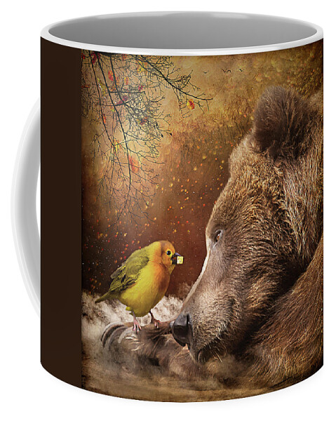Bear Coffee Mug featuring the digital art The Gift by Maggy Pease