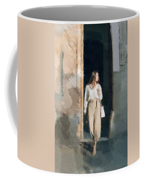 Portrait Coffee Mug featuring the painting The Glance by Gary Arnold