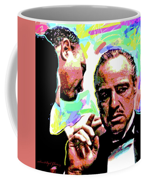 Movie Stars Coffee Mug featuring the painting The Godfather - Marlon Brando by David Lloyd Glover