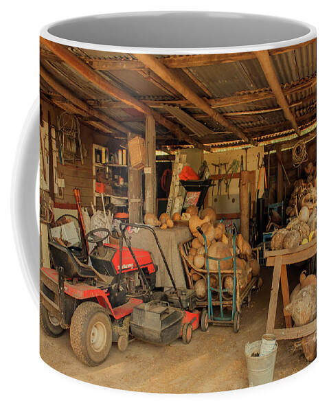 Bridgetown Coffee Mug featuring the photograph The Gourd Shed by Elaine Teague