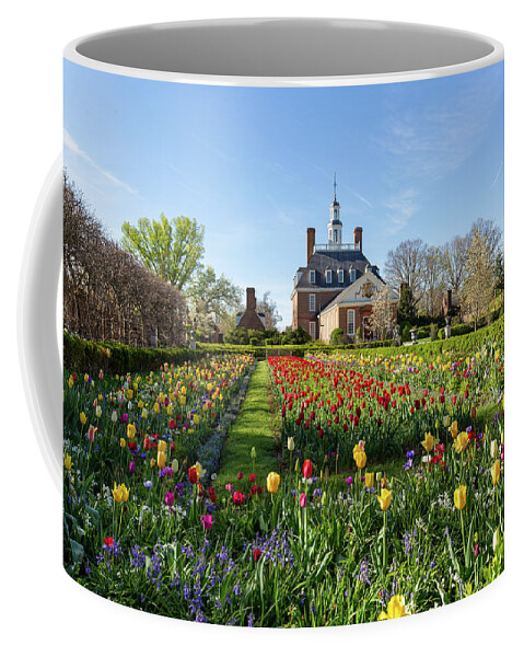 Colonial Williamsburg Coffee Mug featuring the photograph The Governor's Palace in Spring by Rachel Morrison