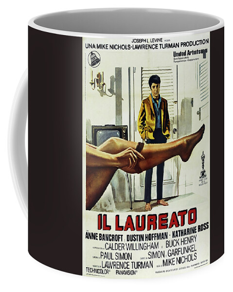 Graduate Coffee Mug featuring the mixed media ''The Graduate'', with Dustin Hoffman, 1967 by Stars on Art
