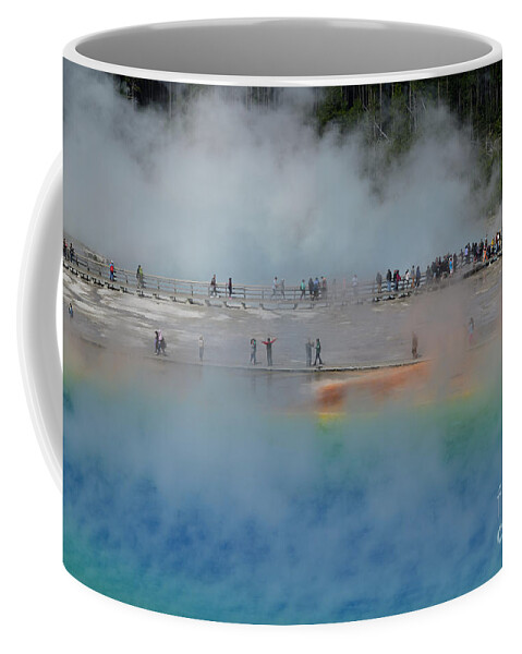 Grand Prismatic Coffee Mug featuring the photograph The Grand Prismatic and The Boardwalk by Amazing Action Photo Video