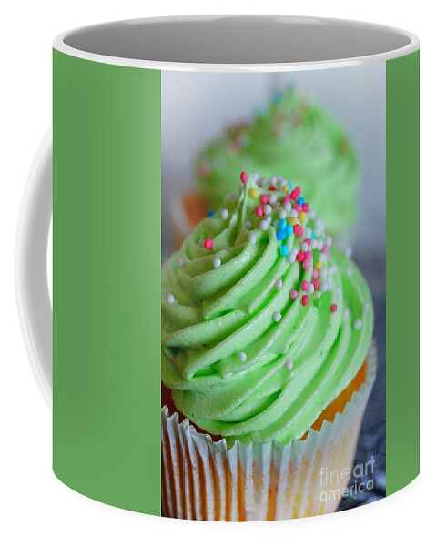 Cupcake Coffee Mug featuring the photograph The Green Cupcake by Claudia Zahnd-Prezioso