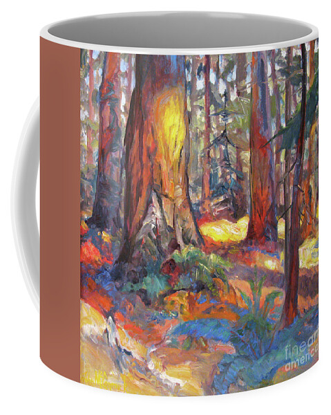 Redwood Forest Coffee Mug featuring the painting The Grove of the Old Trees by John McCormick