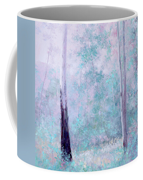 Landscape Coffee Mug featuring the painting The Gum Trees in Spring by Jan Matson