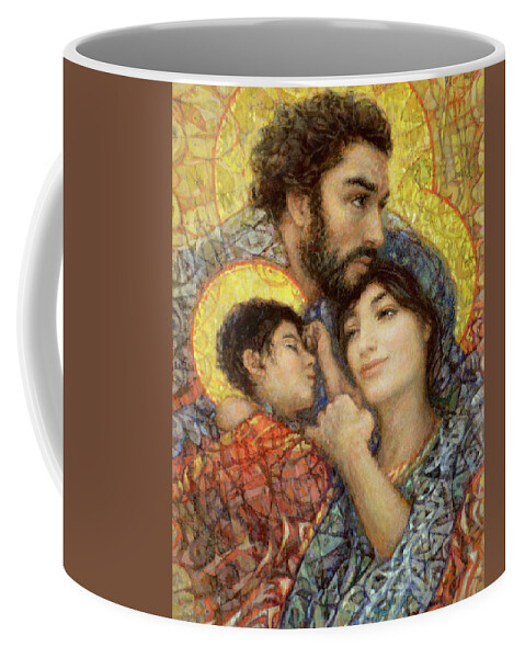 Holy Coffee Mug featuring the painting The Holy Family of Nazareth by Smith Catholic Art