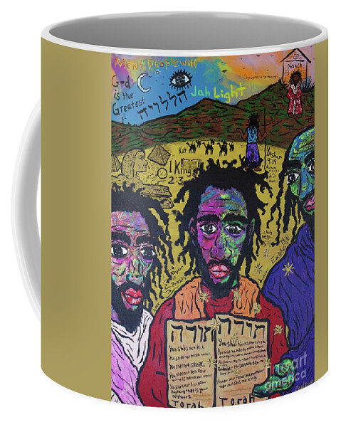 Art Coffee Mug featuring the painting The House of Noach by Odalo Wasikhongo