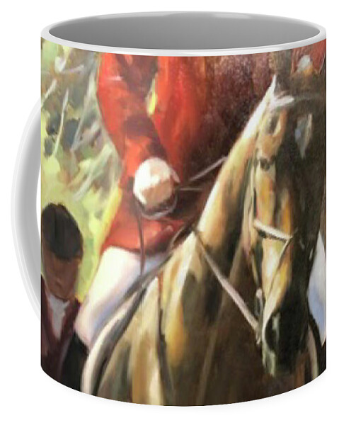 Horse Coffee Mug featuring the painting The hunt master by Susan Bradbury
