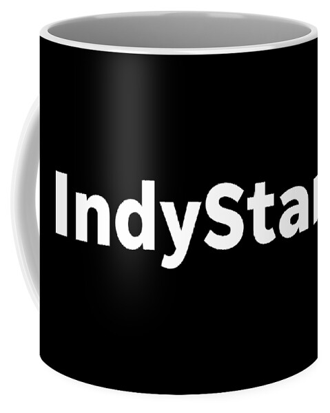 Indianapolis Coffee Mug featuring the digital art The Indy Star White Logo by Gannett Co