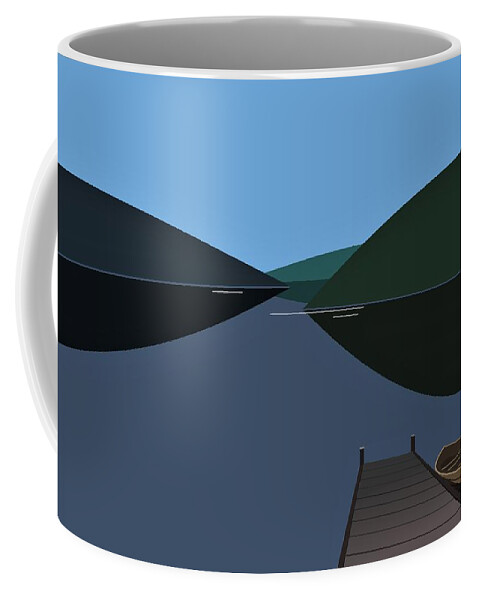 Jetty Coffee Mug featuring the digital art The Jetty by Fatline Graphic Art