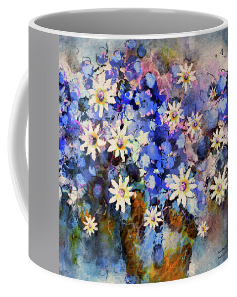 Flowers Coffee Mug featuring the painting The Joy Of Blue Flowers by Natalie Holland