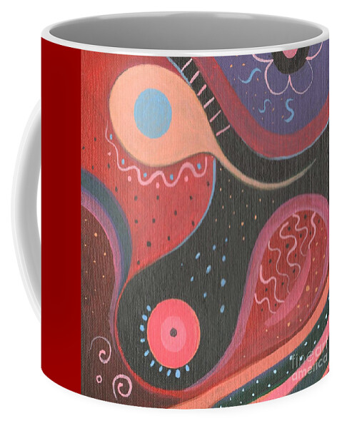 The Joy Of Design Lxviii By Helena Tiainen Coffee Mug featuring the painting The Joy of Design LXVIII by Helena Tiainen