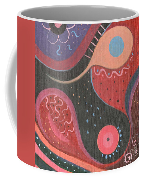 The Joy Of Design Lxviii Part 2 By Helena Tiainen Coffee Mug featuring the painting The Joy of Design LXVIII Part 2 by Helena Tiainen