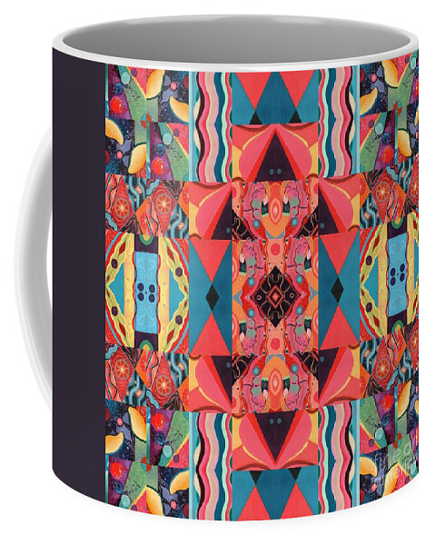 The Joy Of Design Mandala Series Puzzle 8 Arrangement 4 By Helena Tiainen Coffee Mug featuring the painting The Joy of Design Mandala Series Puzzle 8 Arrangement 4 by Helena Tiainen