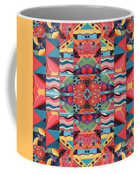 The Joy Of Design Mandala Series Puzzle 8 Arrangement 8 By Helena Tiainen Coffee Mug featuring the painting The Joy of Design Mandala Series Puzzle 8 Arrangement 8 by Helena Tiainen