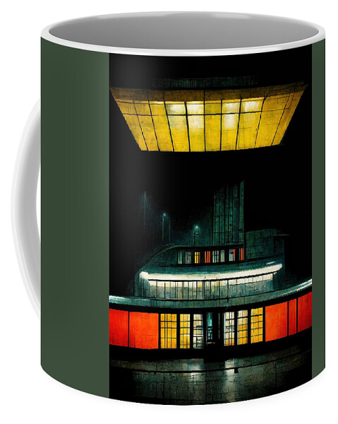 Train Station Coffee Mug featuring the digital art The Last Train by Nickleen Mosher