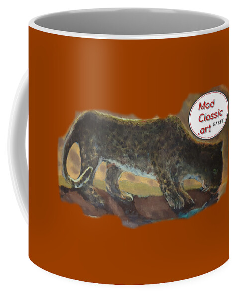 Leopard Coffee Mug featuring the painting The Leopard 'ModClassic Art by Enrico Garff