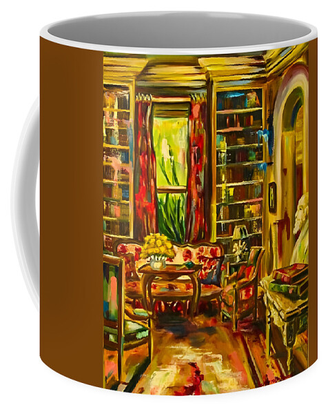 Interior Scene Coffee Mug featuring the painting The Library by Sherrell Rodgers