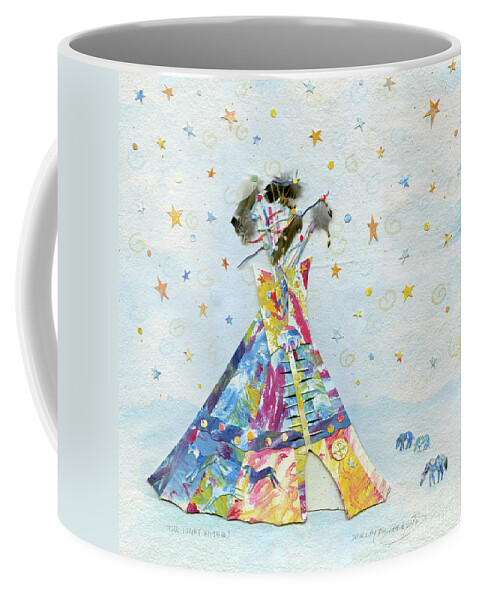 Tepee Coffee Mug featuring the mixed media The Light Within by Shirley Robinett