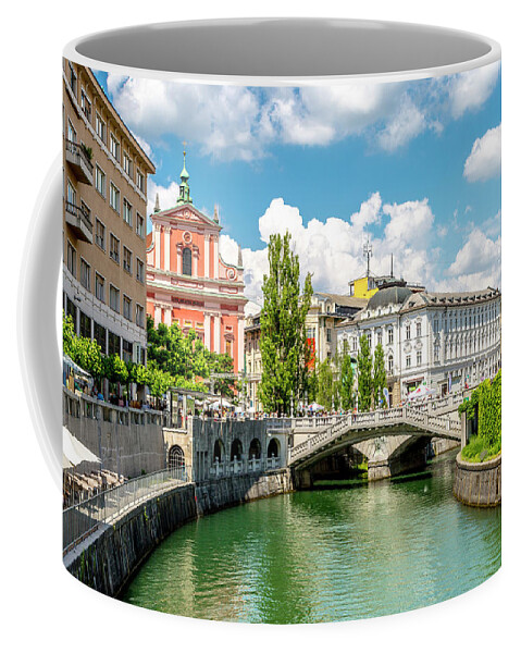 Slovenia Coffee Mug featuring the photograph The Ljubljanica River in Ljubljana by W Chris Fooshee