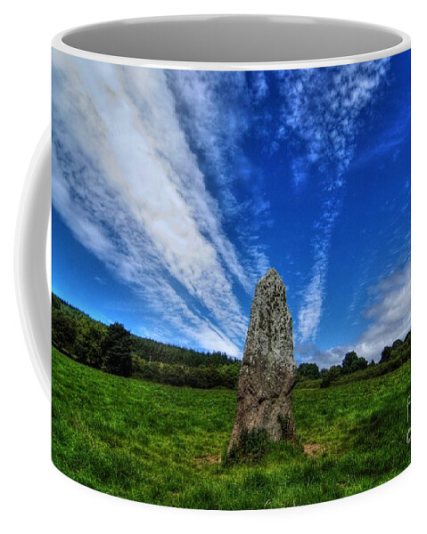 Standing Stone Coffee Mug featuring the photograph The Long stone - Cloch Fada by Joe Cashin