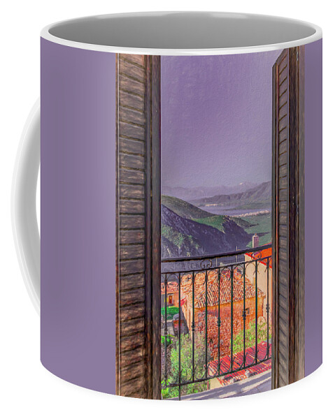Greece Coffee Mug featuring the photograph The Lucky View by Marcy Wielfaert