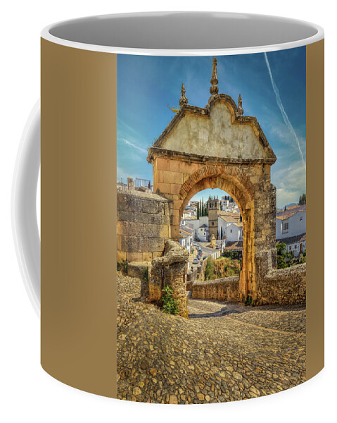 Ronda Coffee Mug featuring the photograph The main gate of Ronda by Micah Offman