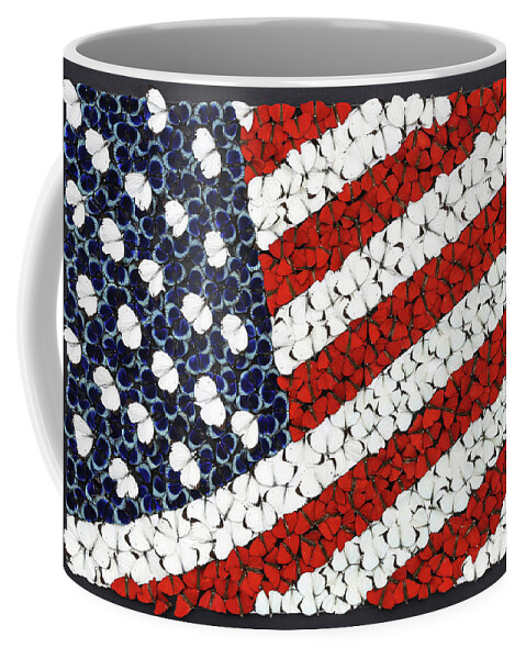 American Flag Coffee Mug featuring the mixed media The Majestic Flag by Scott Fulton